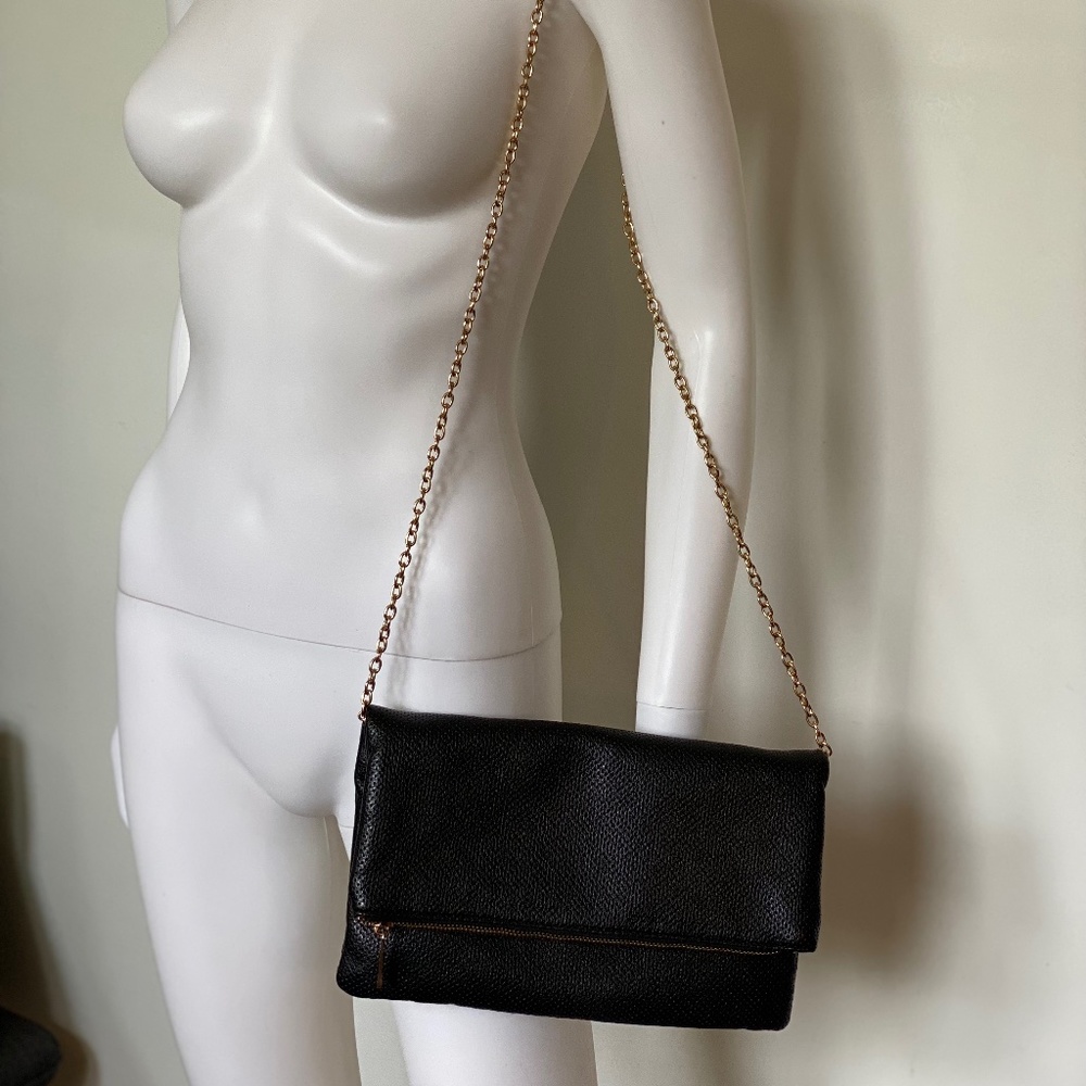 Rock black perforated crossbody